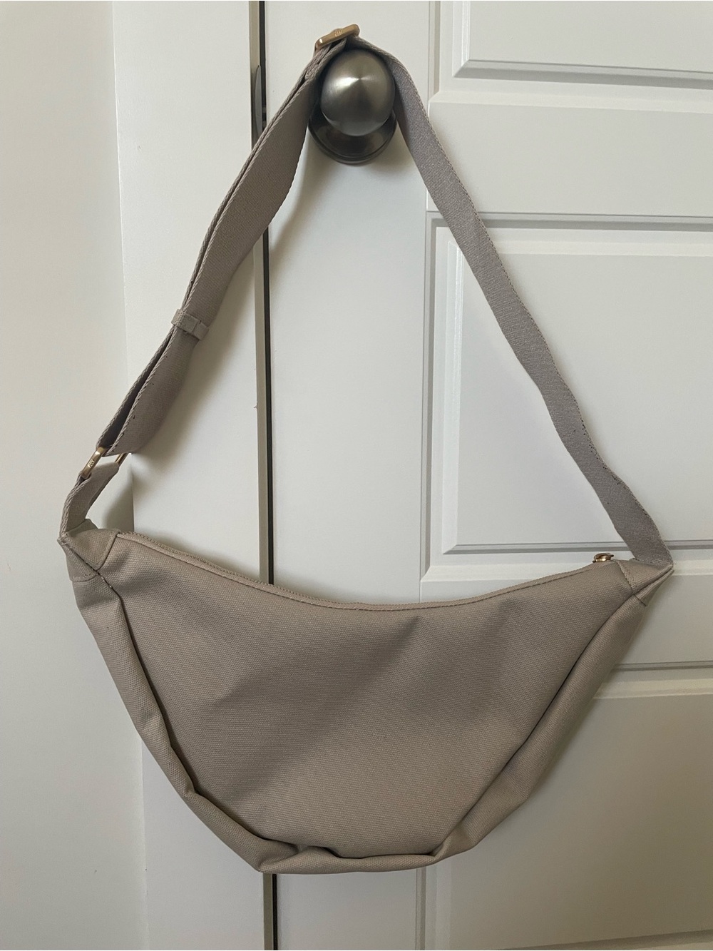 July Cream Crescent Shoulder Bag Minimalist Contemporary Hobo Purse - Picture 4 of 6